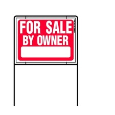 Vibrant Red White 36" x 24.5" For Sale By Owner Sign - Effortless Installation