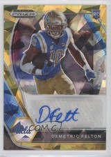 2021 Panini Prizm Draft Picks Gold Ice Demetric Felton #DPA-DFE Auto 0c3