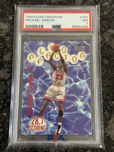 1998 Fleer Tradition MICHAEL JORDAN #142 PSA 7 NM Chicago Bulls Goat