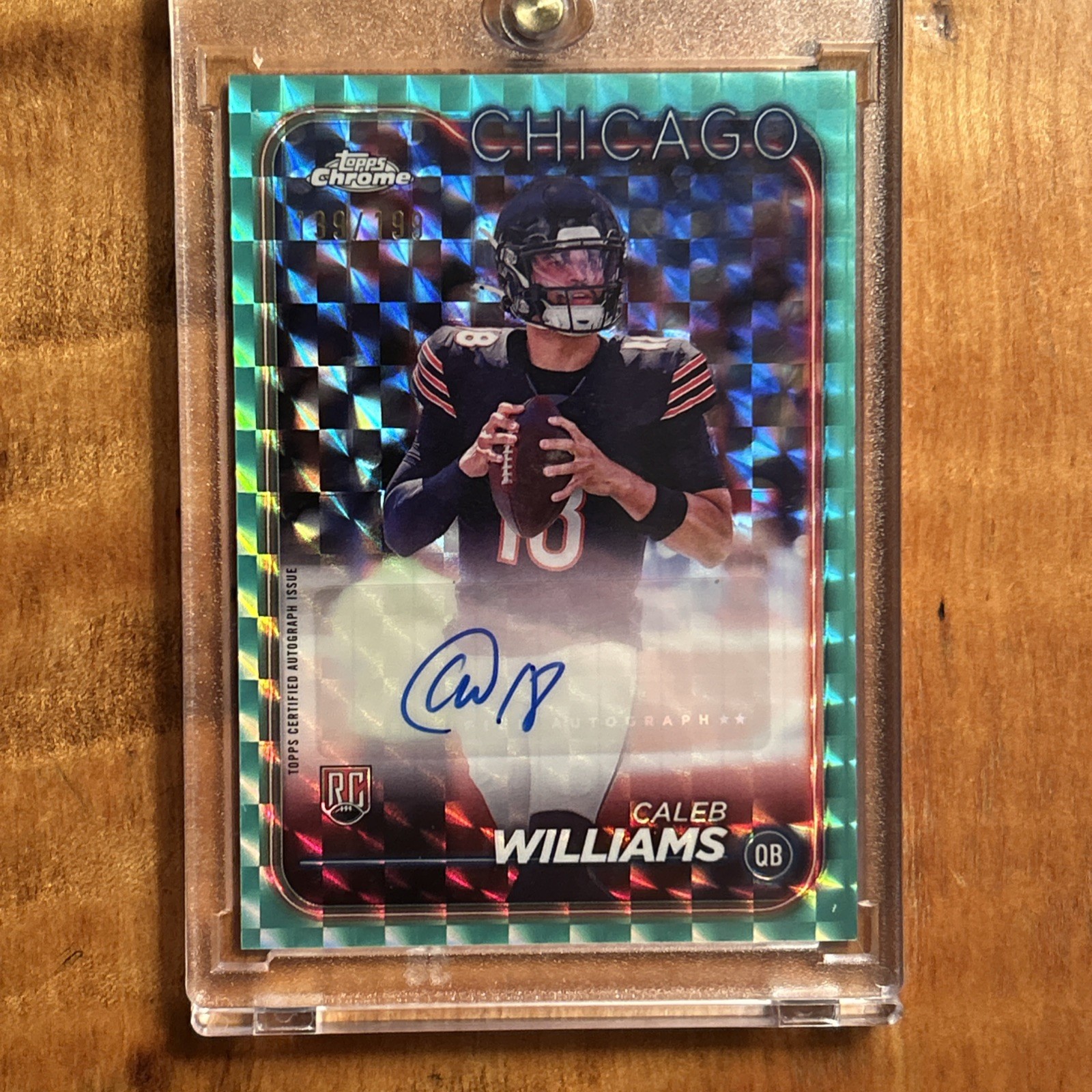 2024 Topps Chrome NFL CALEB WILLIAMS RC Auto Aqua Geometric 139/199