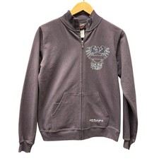 Harley-Davidson Jacket Womens Small Gray Full Zip Embellished Moto Myrtle Beach