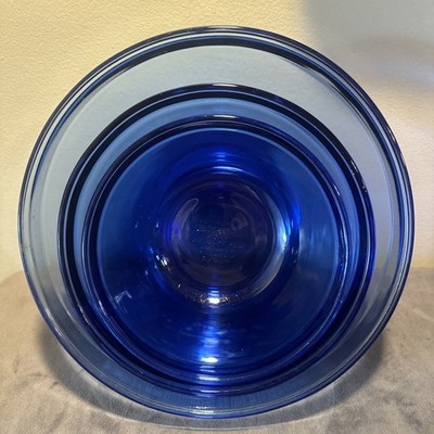 Vintage Anchor Hocking Cobalt Blue Glass Mixing Nesting Bowls Set