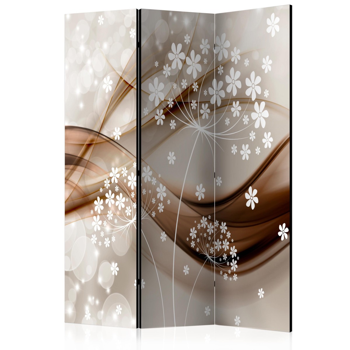 Paravent 3 volets occultant claustra amovible bois de 135x172 cm
