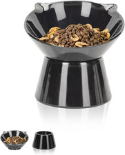 Detachable Elevated Cat Bowls, 15  Tilted Raised Cat Food Bowl Anti-Vomiting,Whi