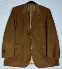 Lord & Taylor Blazer Mens Brown 100% Cashmere Two Button Sport Coat Made in USA