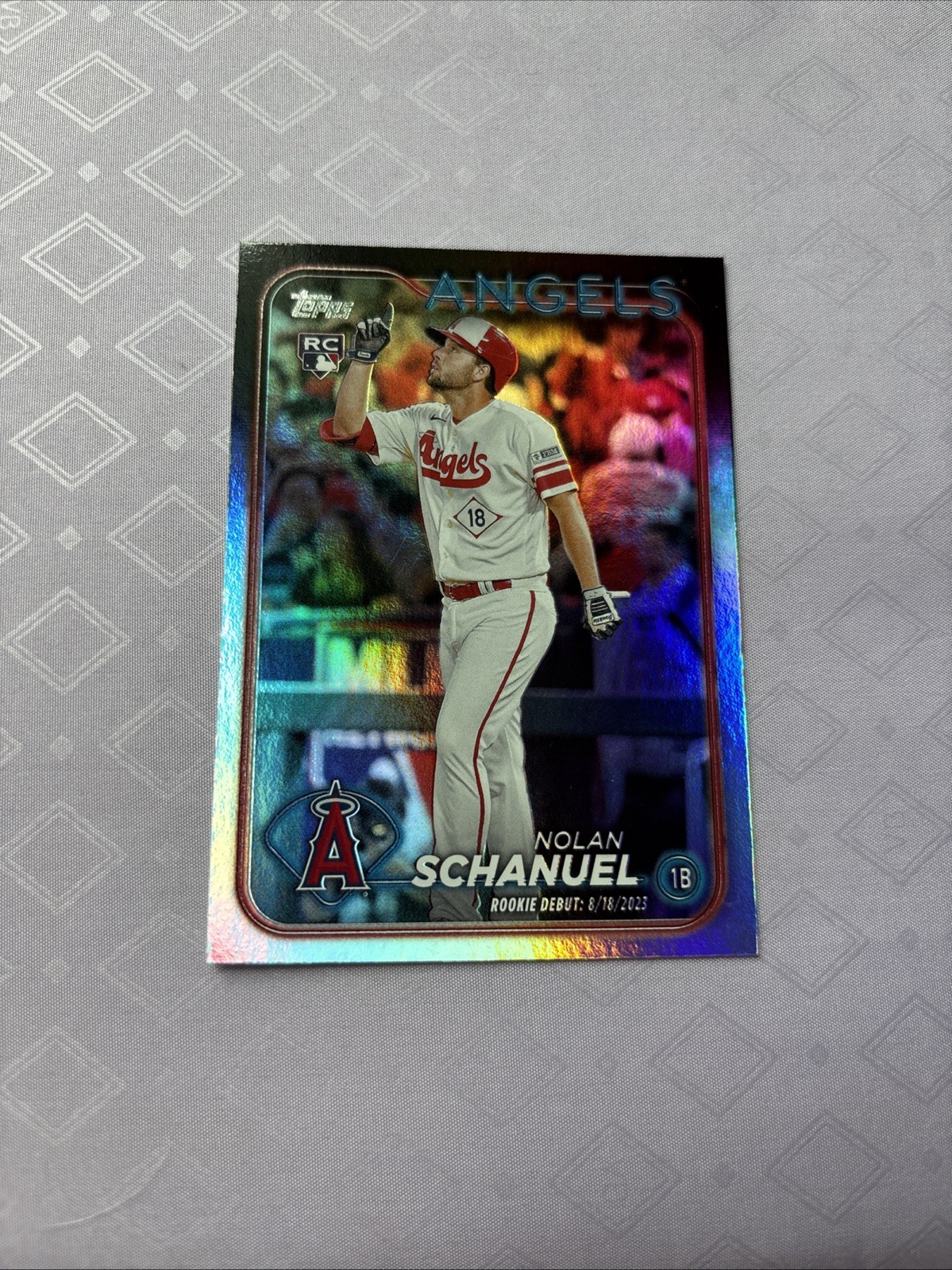 2024 Topps Update Rainbow Foil RC Debut #US193 Nolan Schanuel Los Angeles Angels