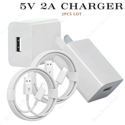 2X Lot USB Wall Charger Block Fast Charging Cable For iPhone 6 7 8 X 11 12 13 14