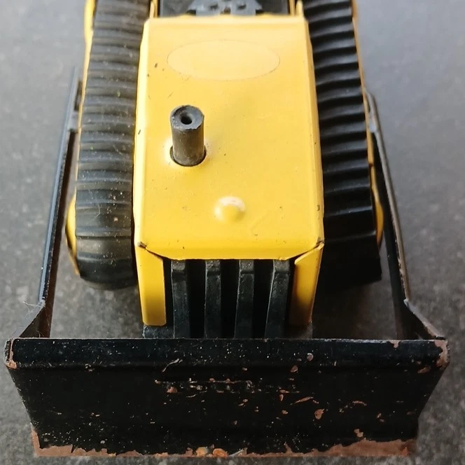 Blechspielzeug Raupen-Bulldozer Planierraupe Kettenfahrzeug gelb/schwarz - Bild 1 von 3