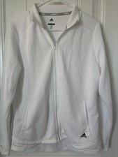 adidas Golf Women's White Full Zip Lightweight Track Jacket Polyester Size L