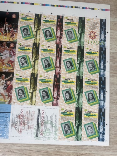 Vtg Uncut Hawaii Rainbow Wahine Basketball 1996 Cards Full Sheet Full Roster - Picture 5 of 8