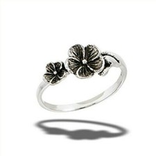 Sterling Silver Dainty Flower Ring - Free Gift Packaging