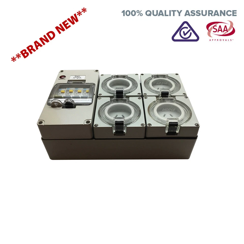 2X 10AMP And 2X 15AMP 3 Pin RCD Power Point Socket Outlet RCBO IP66 Weatherproof - Image 4 of 4