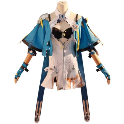 Game Honkai Impact Durandal Cosplay Costume White Dress W/Socks Glove Headwear