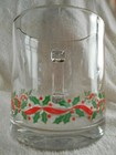 Holly Berry Ivy Ribbons Mugs (pair) 12 oz. Glass Anchor Hocking Red Green Gold ! — photo 5