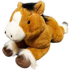 Unipak Horse Plush Stuffed Animal Soft Floppy Laying Horse Light Brown 14