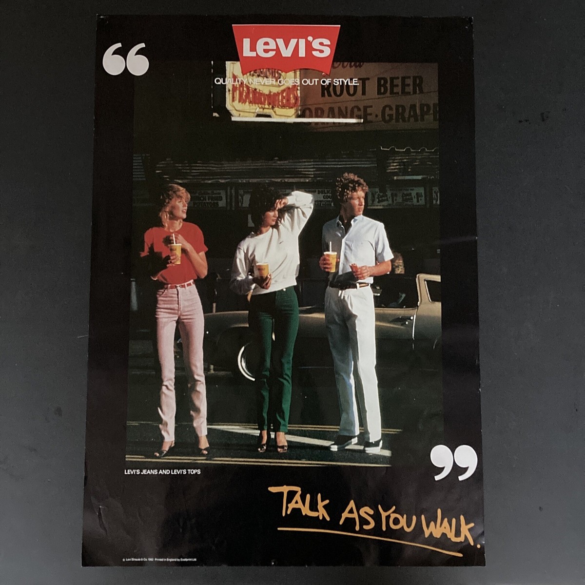 LEVI'S ORIGINAL 1982 PROMO POSTER NYC classic 80’s street scene jeans  tops mod
