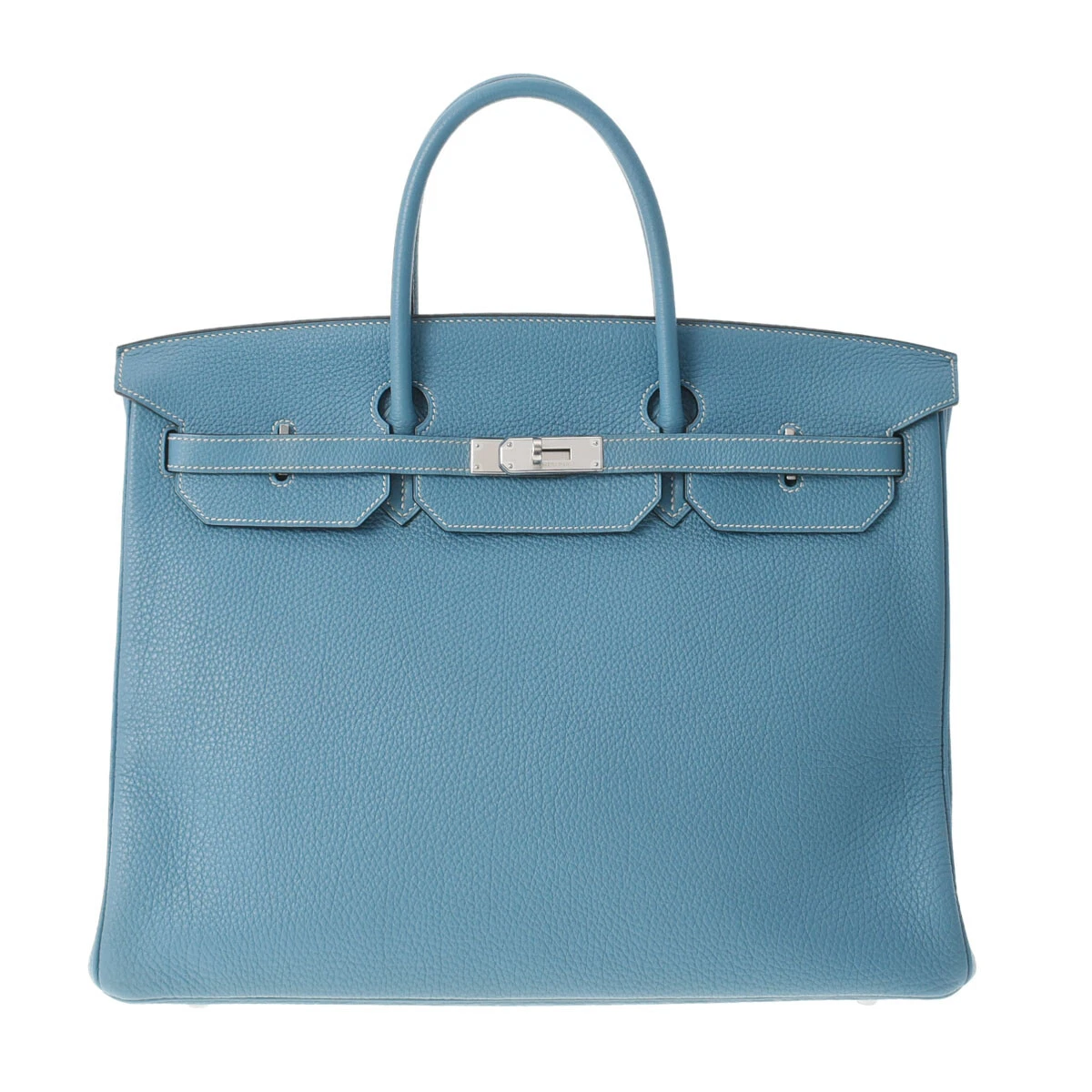 HERMES Blue Jean Togo leather and Palladium BIRKIN 40 Bag at