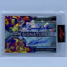 LENNY WILKENS DOMINIQUE WILKINS Dual Auto 2022 Leaf Vibrance Signatures 2 VS2-13