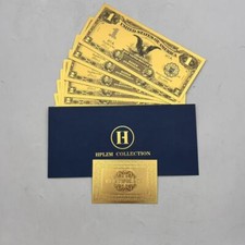 Banconote 10 pezzi US 1899 anni un dollaro aquila lamina oro plastica con busta