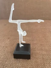 ART GLASS Sculpture DANCER Acrobat Ballet Vintage 1998 MILON TOWNSEND