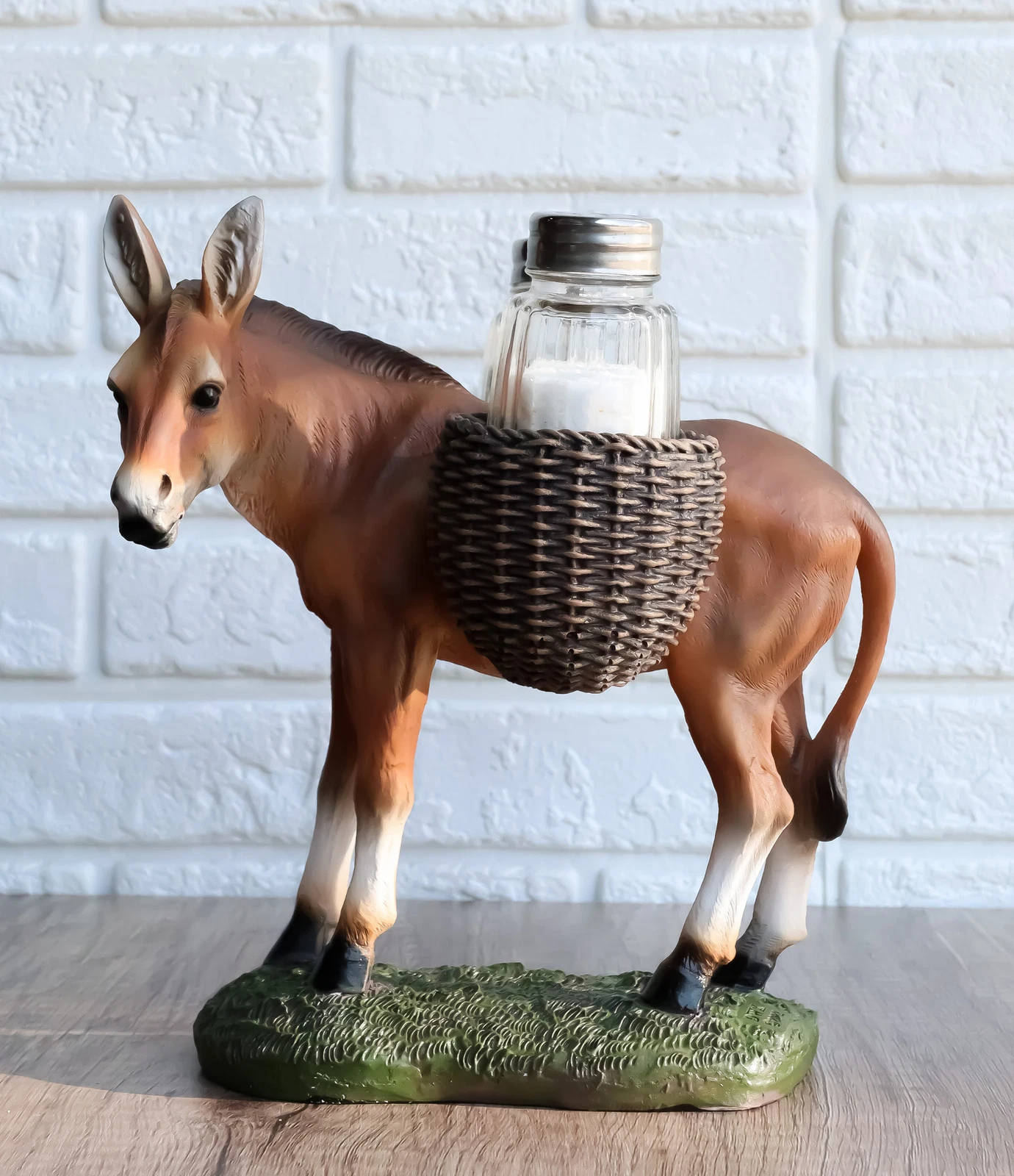 Ebros Rustic Country Farm Mule Carrying Saddlebags Salt Pepper Shakers Holder