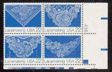 Scott # 2351/4...22 Cent.. Lacemaking... Plate Block