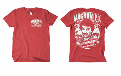 Magnum P.I.T-shirt ROT FB Tom Selleck,TV Hawaii,Island Hoppers,Aloha,80er,Kult
