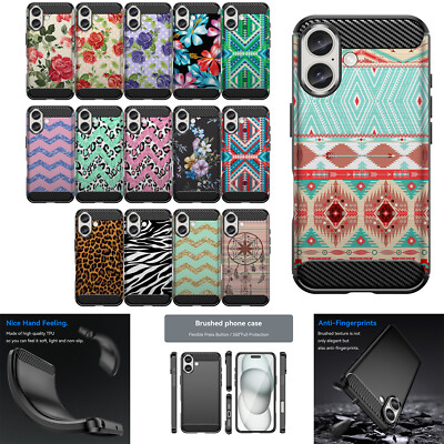 For [iPhone 16 PLUS][Flex TPU Fiber SET2] Slim Matte Grip Case