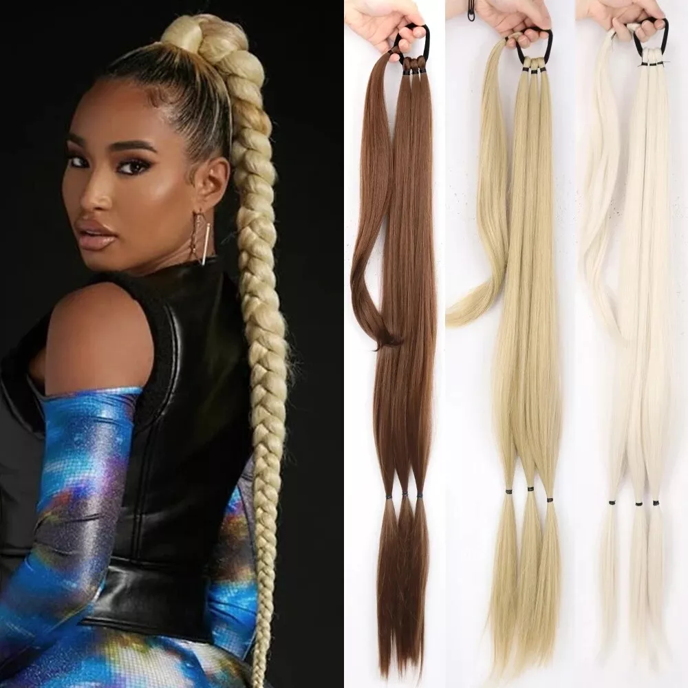 30 Inch Long Braided Ponytail Extension For Women Ponytail