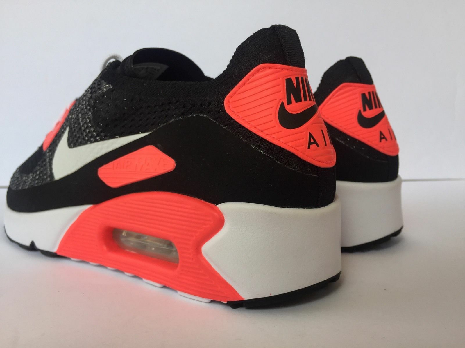 NIKE ID AIR MAX 90 ULTRA Flyknit Crimson Infrared BLACK WHITE Men 10.5 Shoes image 8
