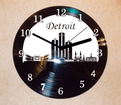 Detroit Wanduhr Schallplattenuhr Schallplatte Wanduhr Vinyl 