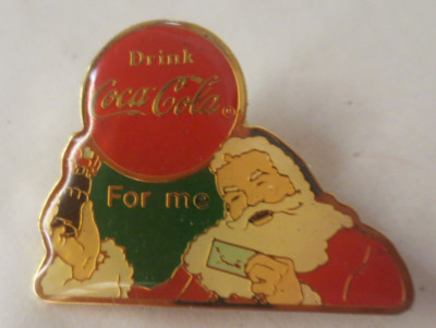 Coca-Cola Santa For me Lapel Pin 1946 Haddon Sundblom Ad