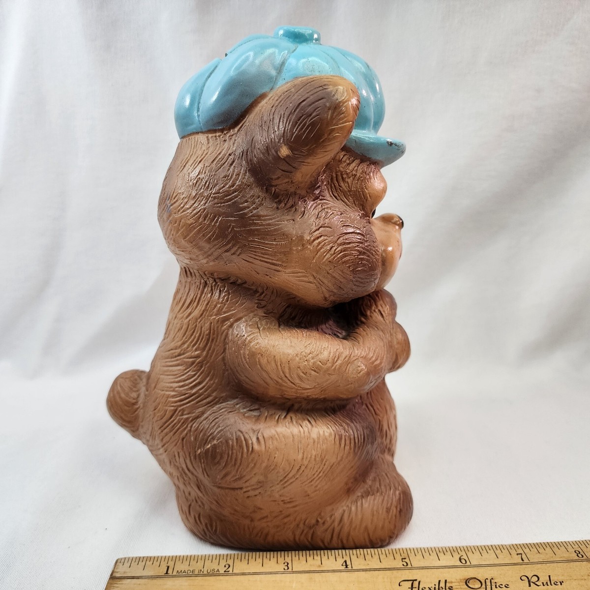 Vintage 1973 Russ Berrie & Co Plastic Teddy Bear Bank Piggy Bank 