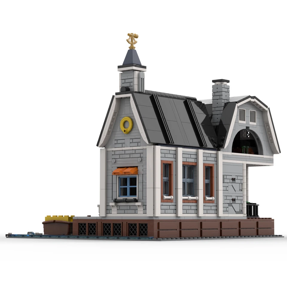 MOC: Modular Building: Dock Model with Interior and Boat 2158 Pieces DIY - Image 2 of 4