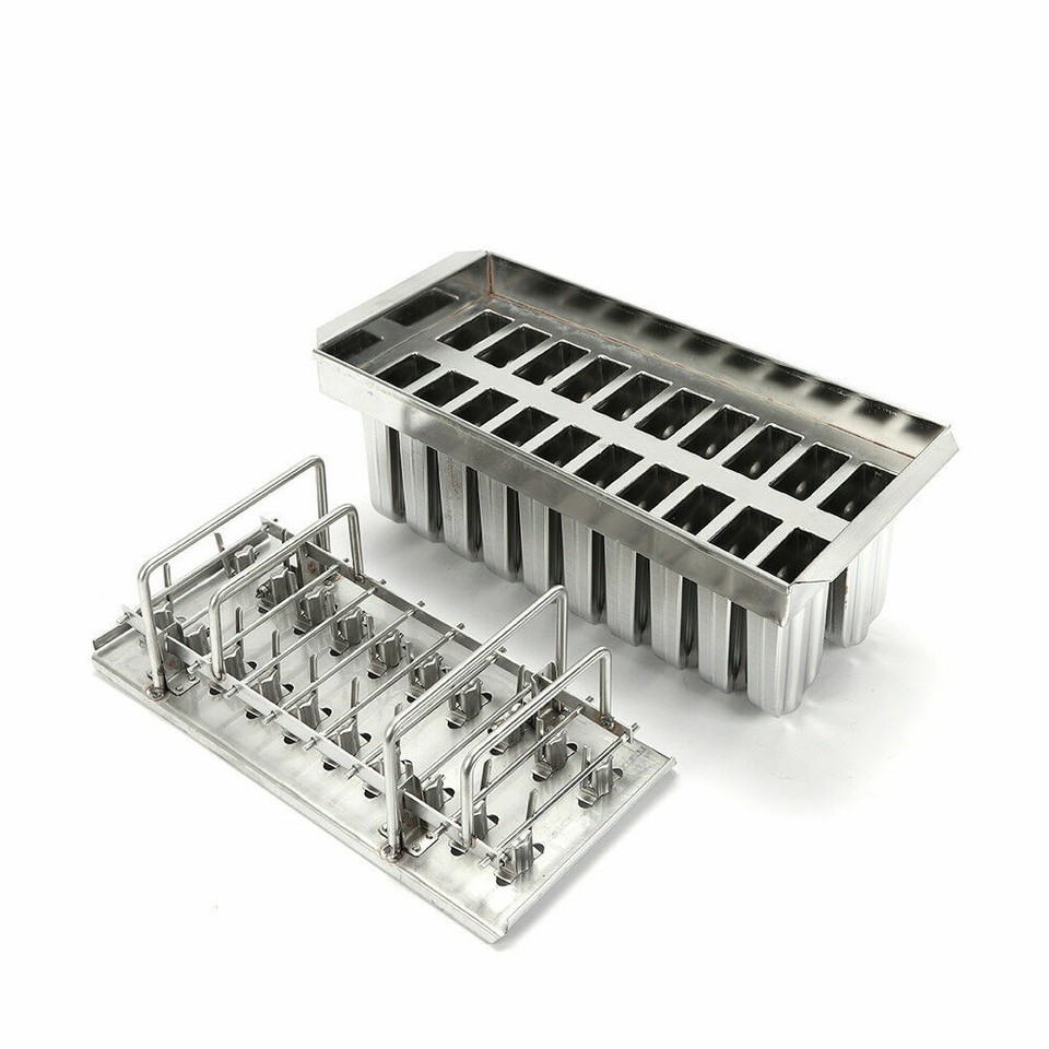 20x Stainless Steel Molds Ice Pop Lolly Popsicle Ice Cream Stick Holder