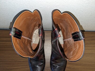 Vintage Lucchese Black Cherry Western Cowboy Boots P0134  display picture 2