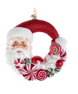 Bellissimo Glass Santa Candy Wreath Ornament BELL0006 w