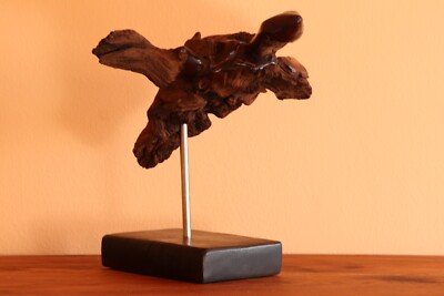 Handgeschnitzte Meeresschildkröte aus echtem afrikanischen Mopani Holz - Schnitzerei / Skulptur 