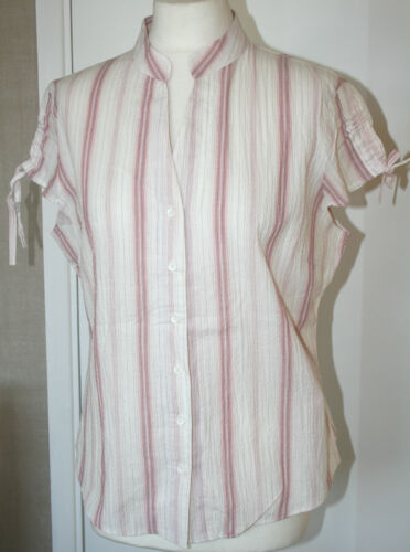 Principles UK16 EU44 new pink and white striped cap sleeved blouse - Picture 1 of 5