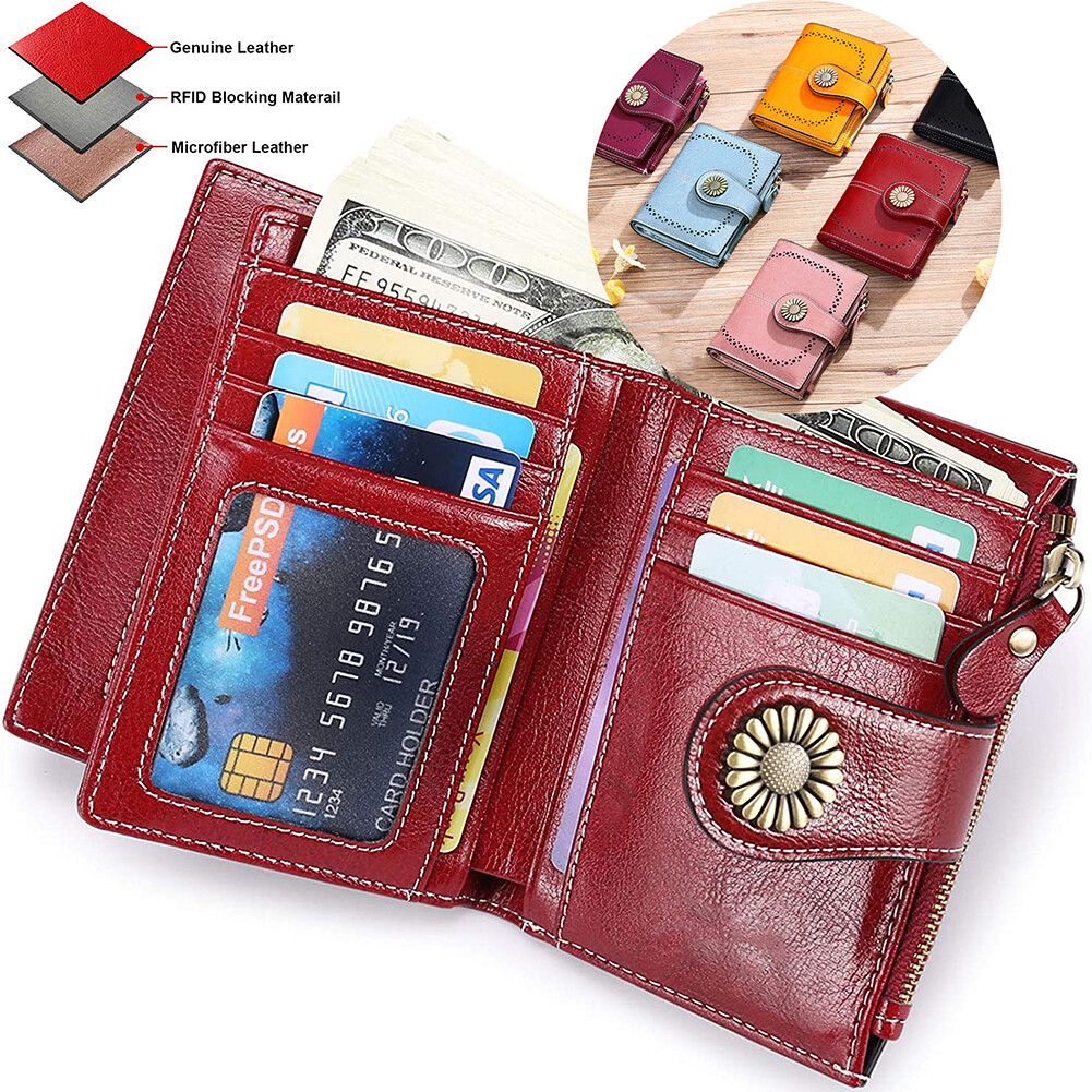 専用ページS-2 Bifold RFID Blocking Genuine Leather Wallet Zipper Short Card