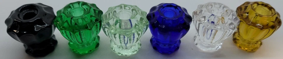 1", 1-1/4", 1-1/2" Fluted Glass Knobs with Pan head screw antique vintage old  - Image 2 of 4