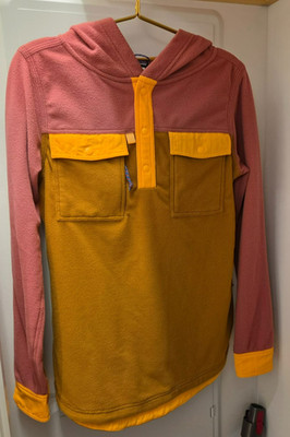 Patagonia Early Rise Stretch Long Sleeve Button Snap Shirt Womens S Pink & Brown