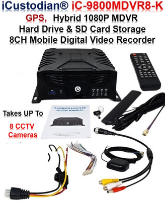 iC9800MDVR8 HYBRID 4G WiFi GPS HD MOBILE 8-KANAL TAXI CCTV DVR 2TB + ZUBEHÖR