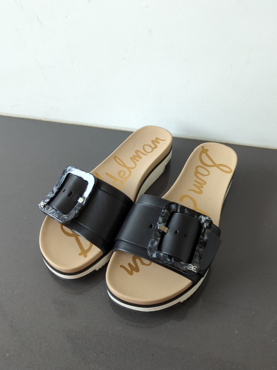 s-l400.jpg NEW SAM EDELMAN women\'s ariane slide sandal in black display picture 1
