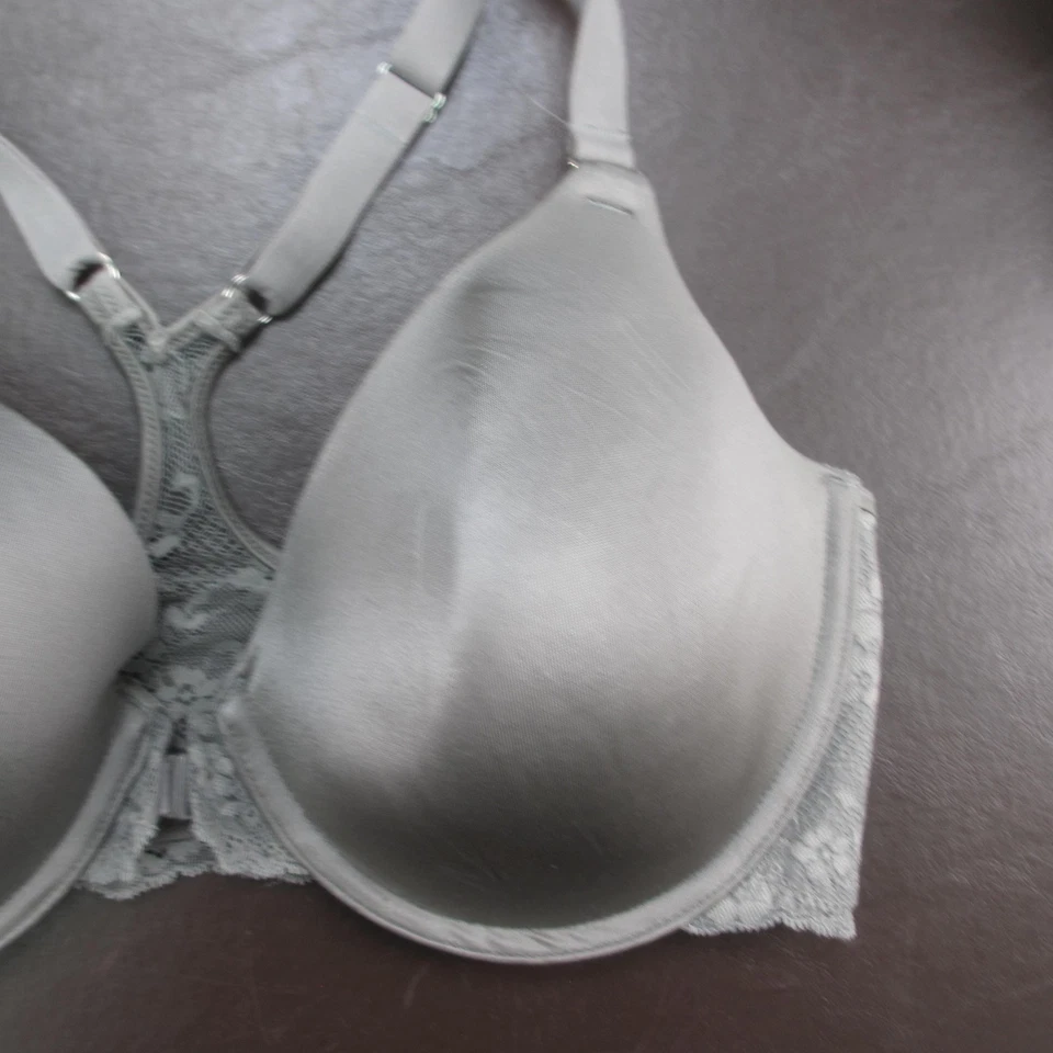 Sujetador Maidenform para mujer 36DD gris camiseta cierre delantero espalda deportiva encaje con aros Foto 4 de 4