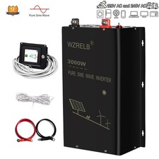 3KW-4KWSplit Phase Pure Sine Wave Inverter wire24V/48VDC to AC120V 240V 5Outlets