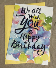 Happy Birthday Greeting Card  Envelope  We All Wish You A Happy Birthday