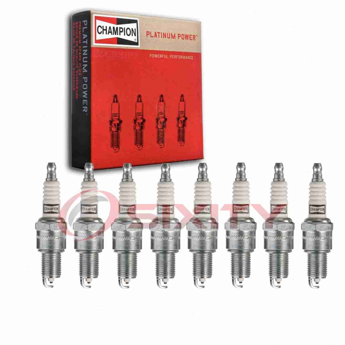 8 pc Champion Platinum Spark Plugs for 1975-1984 Cadillac Fleetwood 6.0L mp