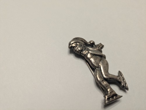 Broche épingle Sterling Silver - Patineuse Sur Glace Forme Libre - Neuf Sans Emballage
