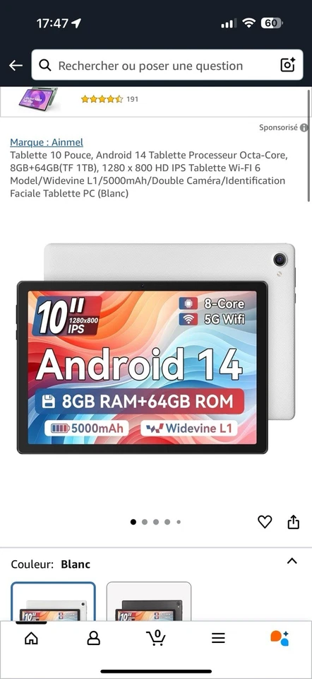 tablette android 10 pouces 64 Gb - Photo 2/2